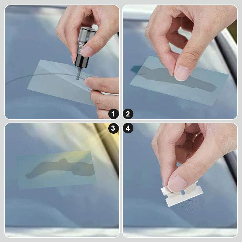 👍Liquide de réparation de fissures de pare-brise de voiture