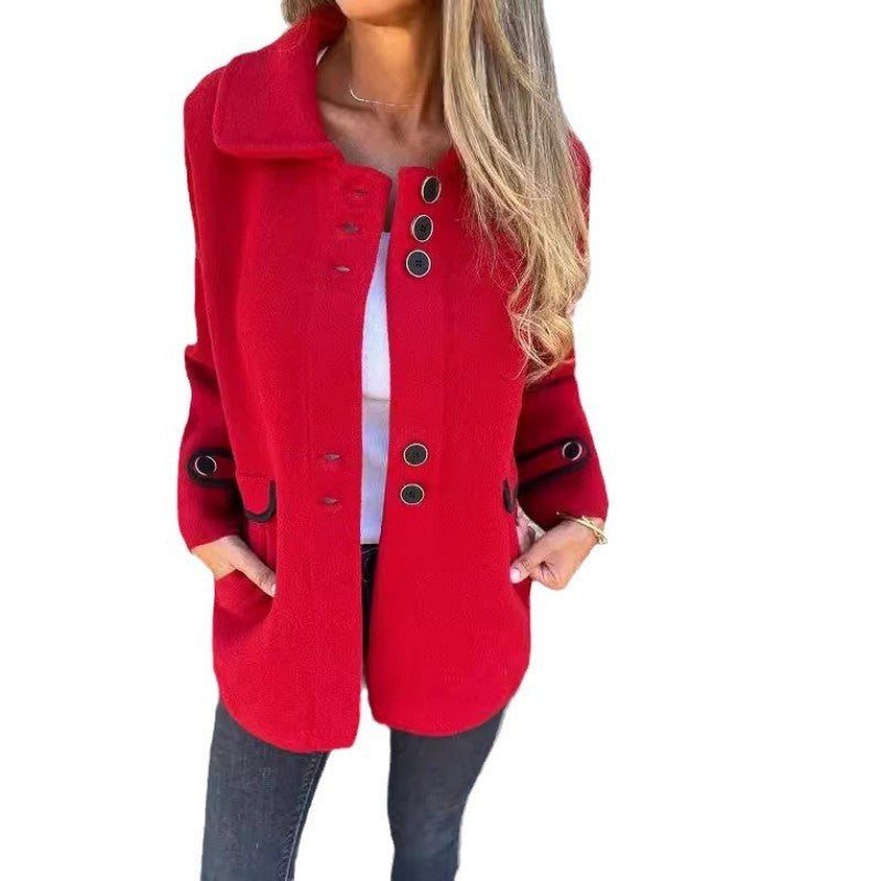 Veste en tweed élégante et chaude pour femmes en hiver