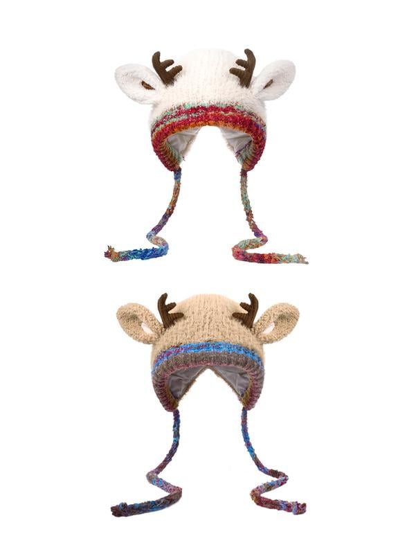 🎁🎄Soldes de Noël 49 % de réduction ! 🦌Bonnet de Noël festif au design original avec des bois de renne🧶