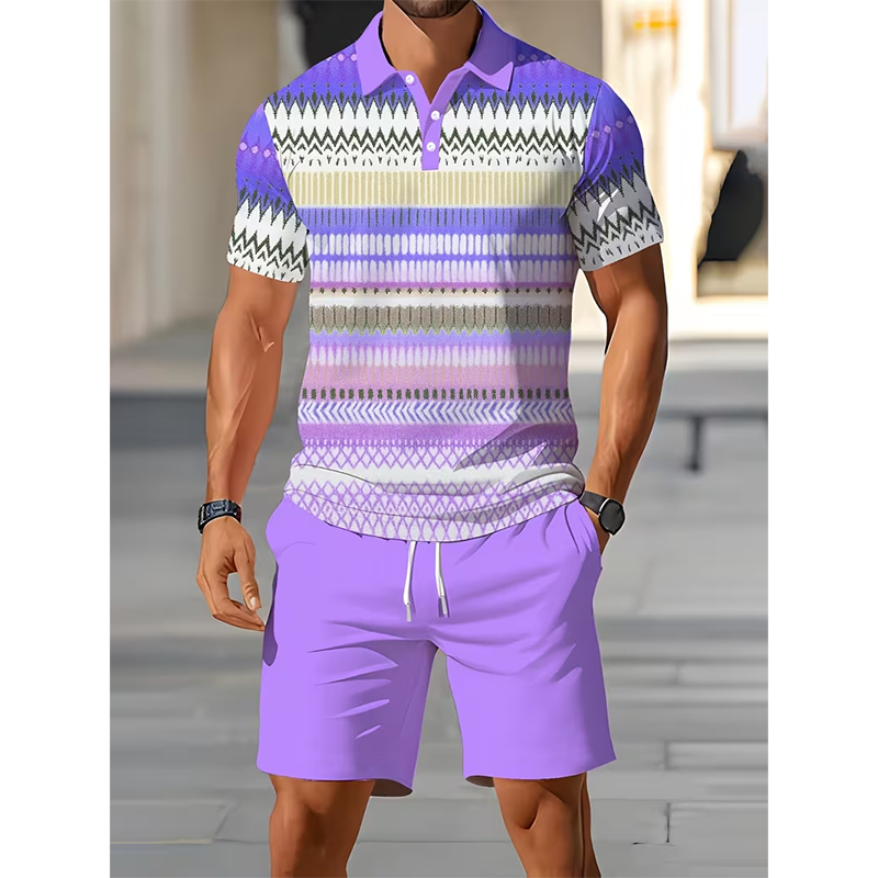 💥Set 2 Pièces Chemise & Short Homme Imprimé Numérique – Tissu Premium Respirant, Coupe Athlétique, Infroissable👕
