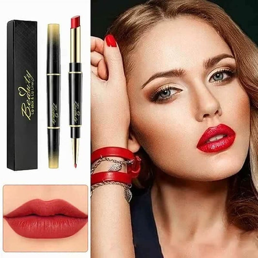 Dernier jour 49% DE RÉDUCTION-Double-ended Rouge à lèvres automatique Crayon à lèvres mat Imperméable à l'eau Non-fading Non-stick Rouge à lèvres