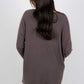 T-shirt ample à manches longues et col rond pour femme, en coton