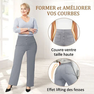 🔥49% de réduction🔥Haute élasticité - Pantalon décontracté à jambe droite et taille haute