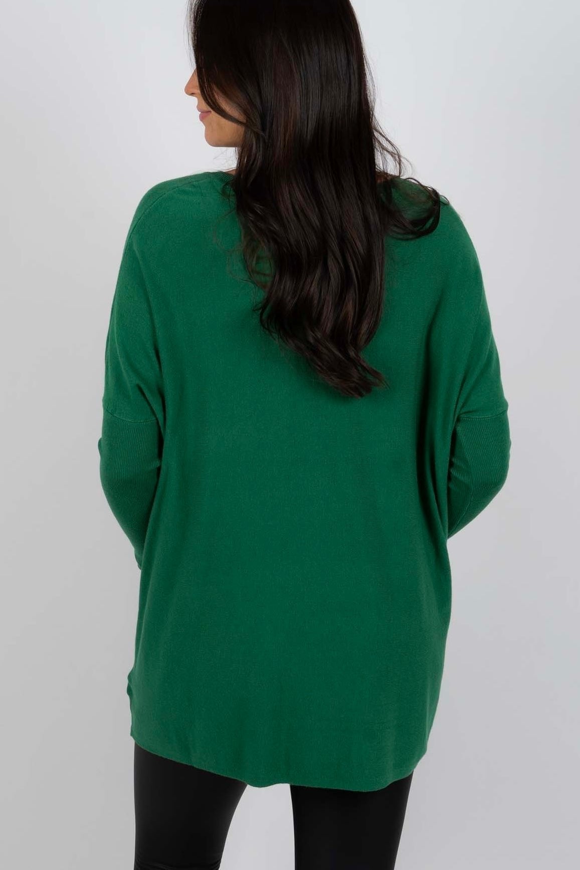T-shirt ample à manches longues et col rond pour femme, en coton