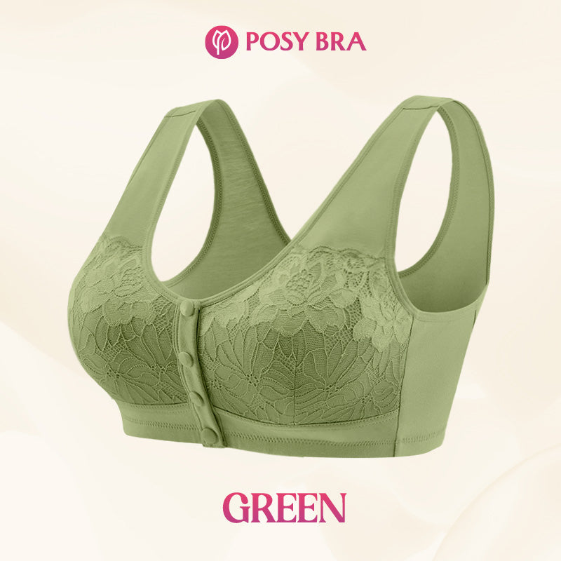 Soutien-gorge galbant sans fil confortable avec boutons sur le devant