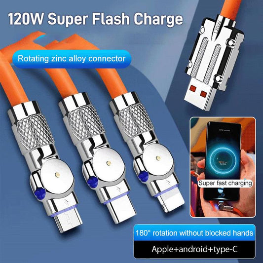 🔥🔥3-in-1 Rotatable Charging Cable🔥 (Câble de chargement rotatif)