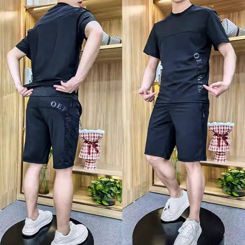 🔥 VENTE DU DERNIER JOUR - 49% DE RÉDUCTION 🔥 Ensemble 2 pièces Top et short à manches courtes pour hommes