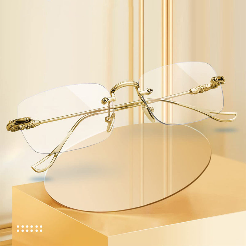 Lunettes anti-lumière bleue sans monture pour presbytes hommes et femmes