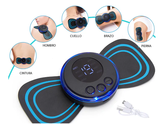 Masseur portable avec 8 modes et écran LCD - Mini stimulateur musculaire pour le soulagement de la douleur
