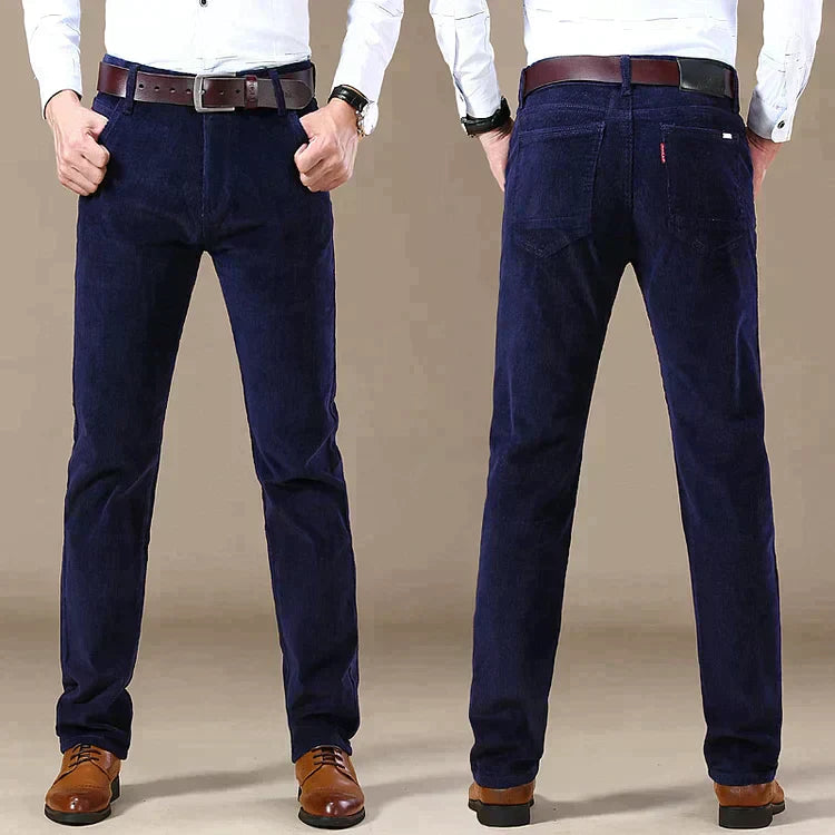 💝Deux pièces livraison gratuite💝Classic fit corduroy pantalon pour hommes（97% coton+ 3% spandex）