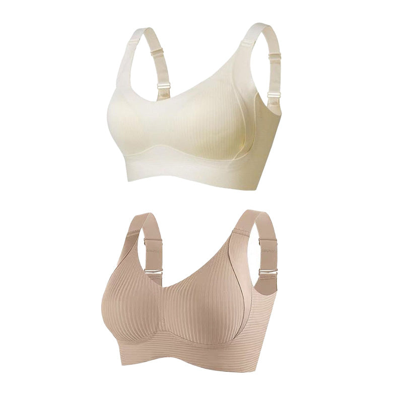 🎁Achetez 1 et obtenez 3 paquets💕Soutien-gorge push-up côtelé pour femmes, réglable et sans fil