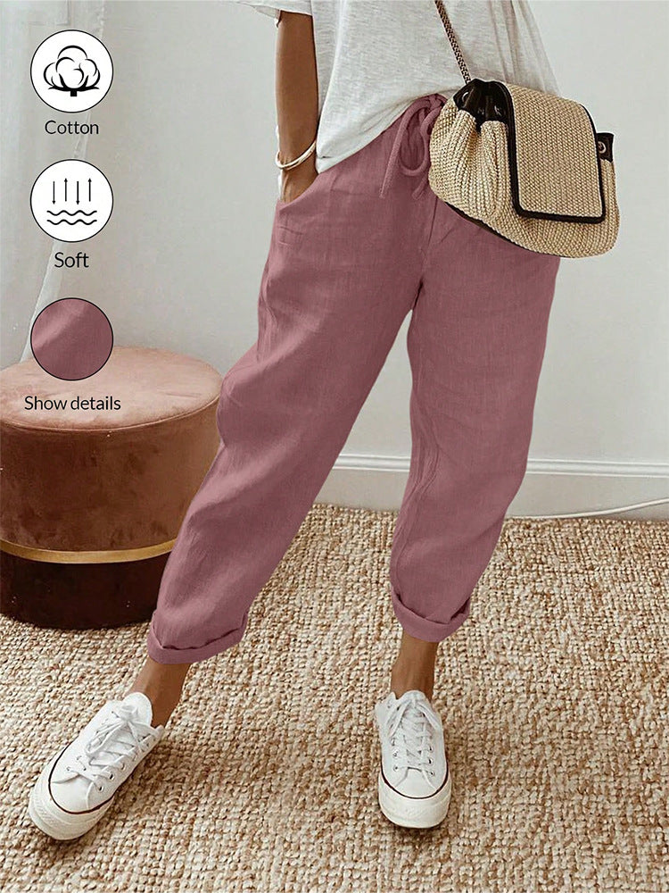 💕49% DE RÉDUCTION💕Pantalon décontracté en coton et lin pour femme