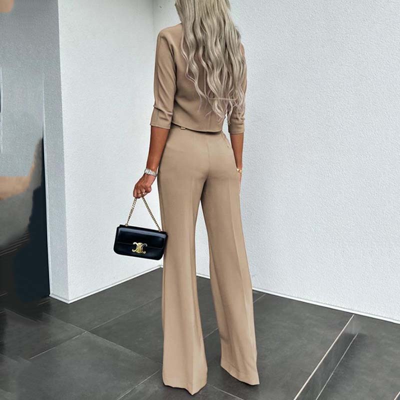 👚 Ensemble Femme Top Court & Pantalon Large – Élégant, Confortable & Tendance 👖