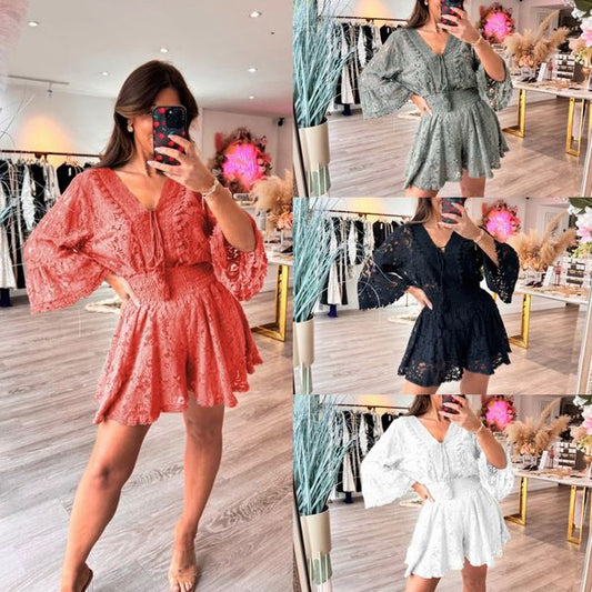 🌸 Collection Printemps 2026 | Combinaison Décontractée en Dentelle 🎁