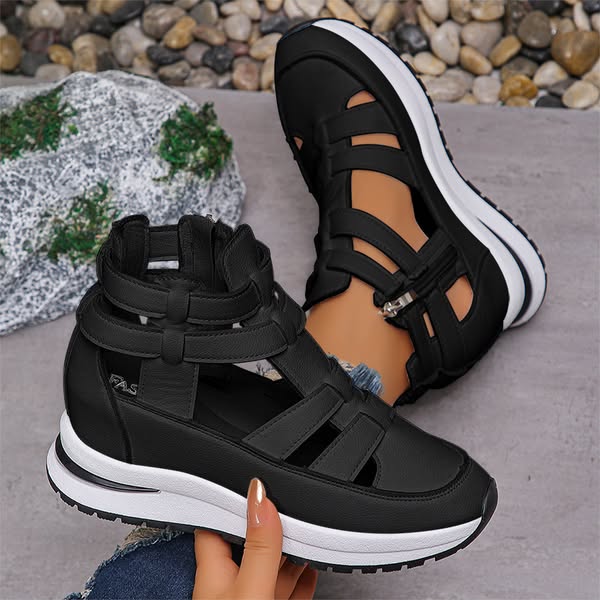 🔥Meilleurs prix pour l'été🔥Sandales compensées confortables et légères avec fermeture éclair latérale