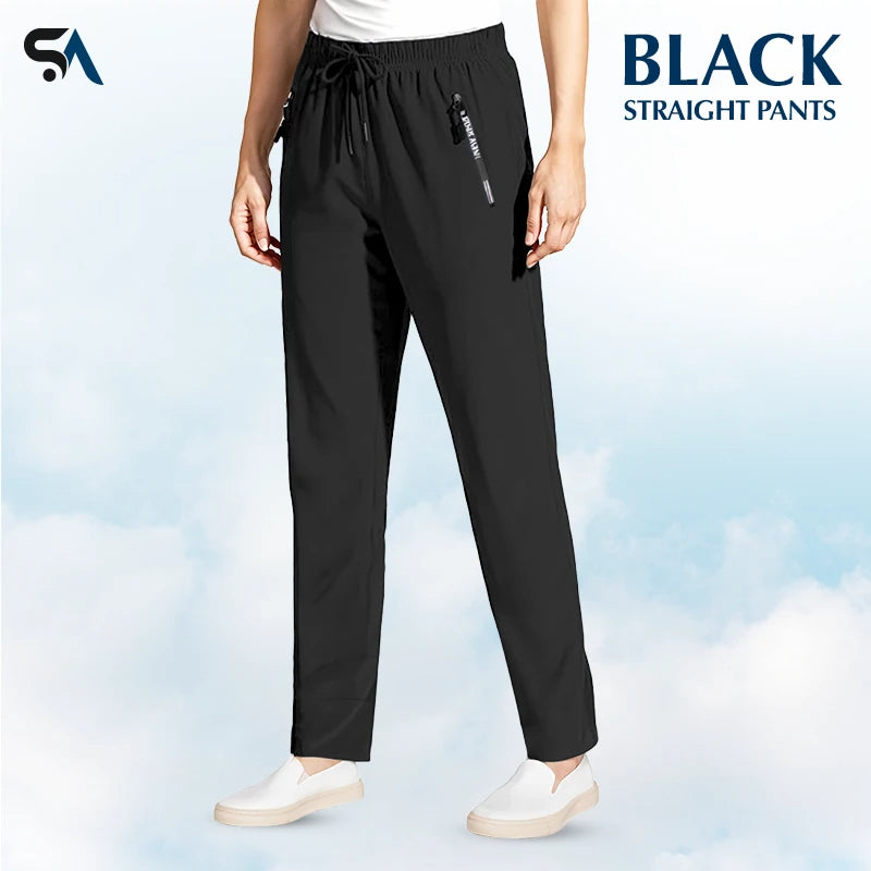 🔥Pantalon unisexe ultra extensible en soie glacée, confortable et décontracté