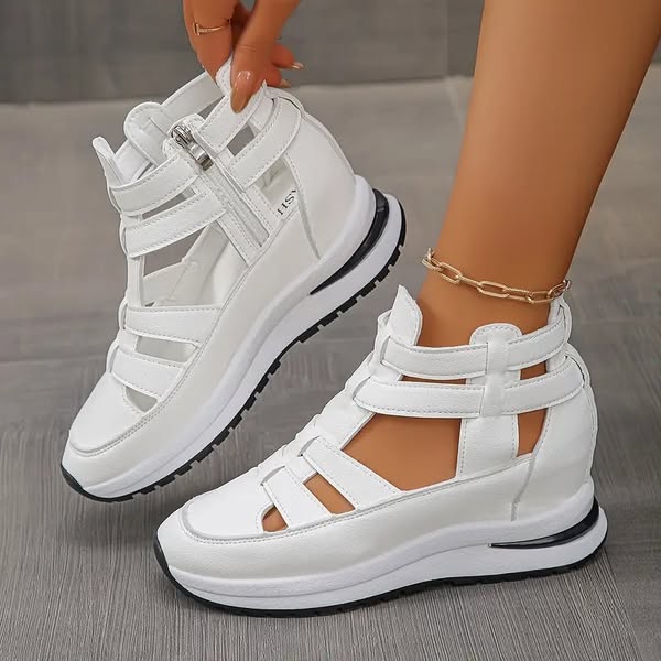 🔥Meilleurs prix pour l'été🔥Sandales compensées confortables et légères avec fermeture éclair latérale