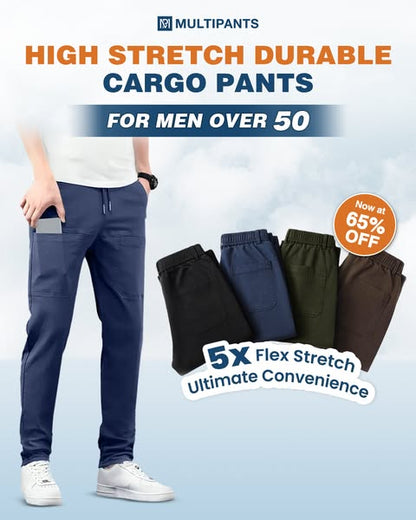 👖 64% DE RÉDUCTION MAINTENANT ! 🏆 Pantalon Cargo MultiPants - 6 Poches & Élastique, Idéal pour Outdoor et Quotidien 👖✨