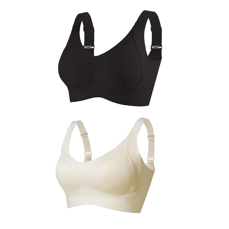 🎁Achetez 1 et obtenez 3 paquets💕Soutien-gorge push-up côtelé pour femmes, réglable et sans fil