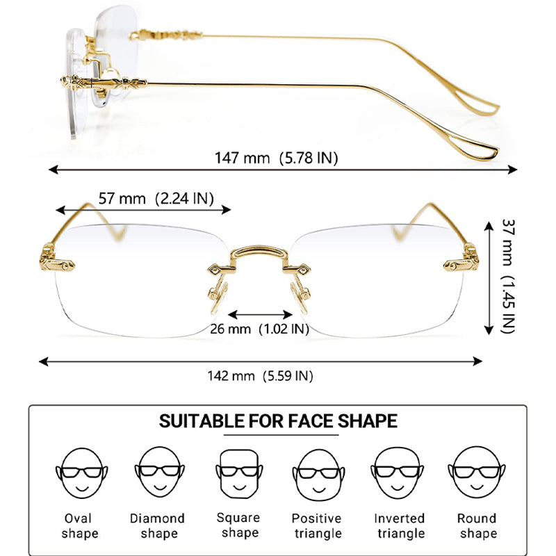 Lunettes anti-lumière bleue sans monture pour presbytes hommes et femmes