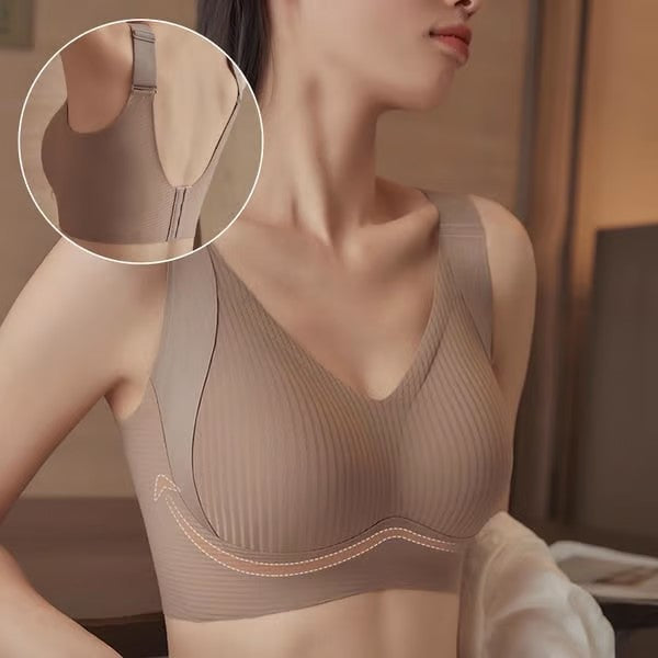 🎁Achetez 1 et obtenez 3 paquets💕Soutien-gorge push-up côtelé pour femmes, réglable et sans fil