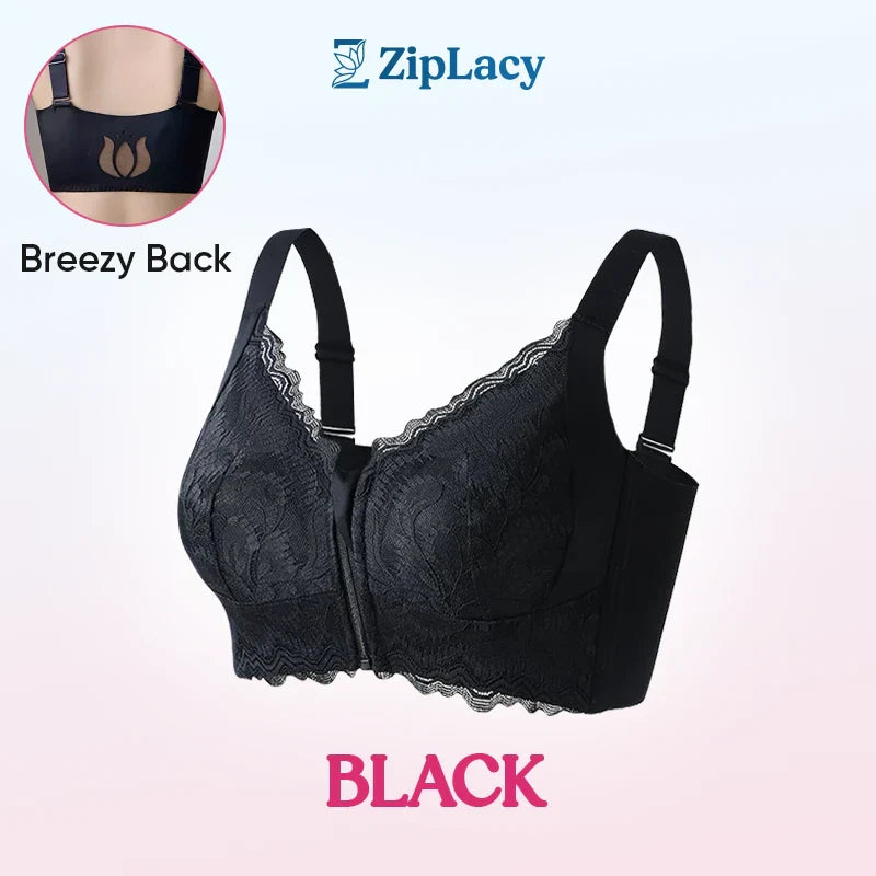 ✨Achetez-en 1 obtenez-en 2💞Soutien-gorge ultra souple avec fermeture éclair à l'avant et sans armatures