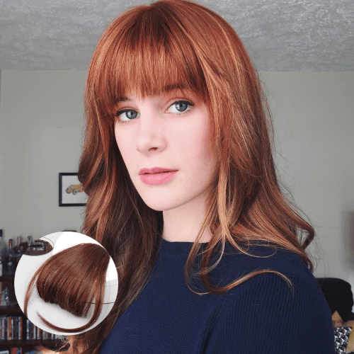 💖 Franges à clipser 100% extensions de cheveux authentiques franges aériennes