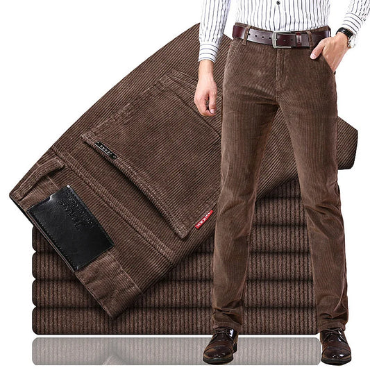 💝Deux pièces livraison gratuite💝Classic fit corduroy pantalon pour hommes（97% coton+ 3% spandex）