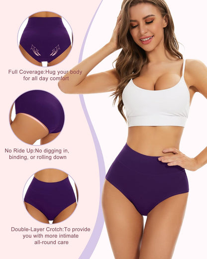 🎁 Achetez 1 et obtenez 5 paquets ✨ Culotte en coton taille haute pour les femmes