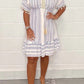 Robe décontractée avec col en V et imprimé