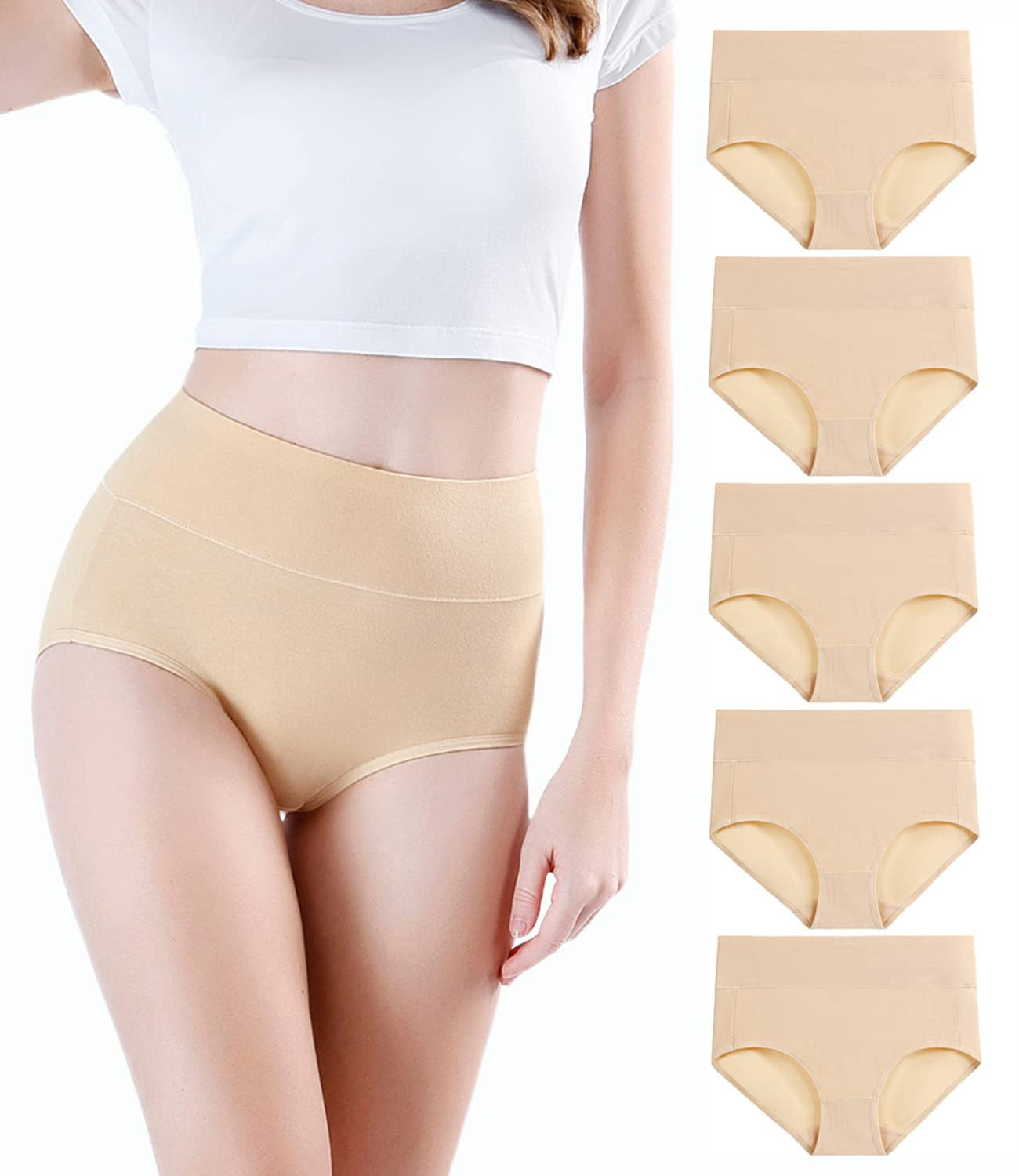 🎁 Achetez 1 et obtenez 5 paquets ✨ Culotte en coton taille haute pour les femmes