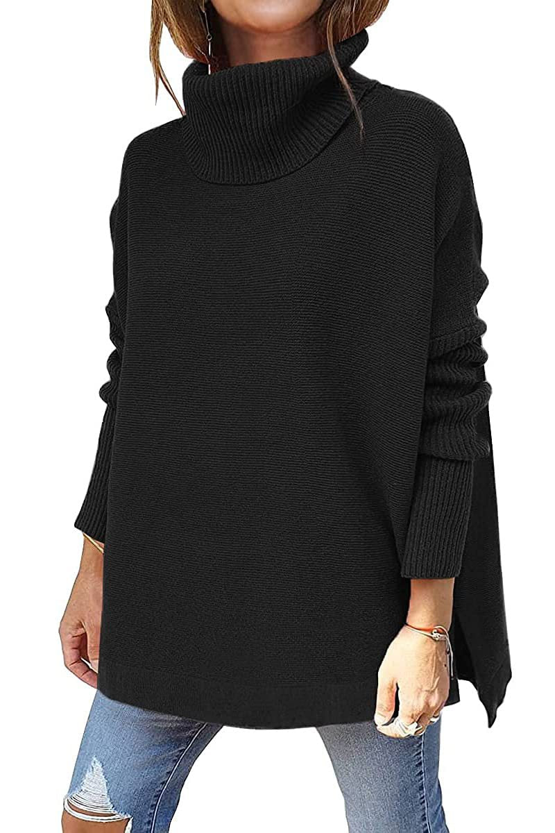 🎅Vente de Noël - 49% DE RÉDUCTION🎅Pull grande taille en tricot à col roulé avec ourlet pour femmes