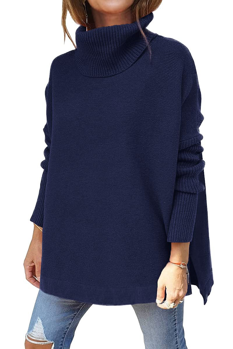 🎅Vente de Noël - 49% DE RÉDUCTION🎅Pull grande taille en tricot à col roulé avec ourlet pour femmes