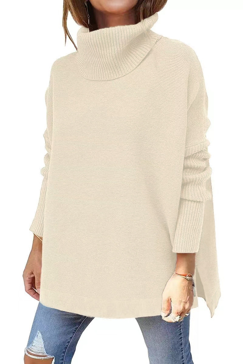 🎅Vente de Noël - 49% DE RÉDUCTION🎅Pull grande taille en tricot à col roulé avec ourlet pour femmes