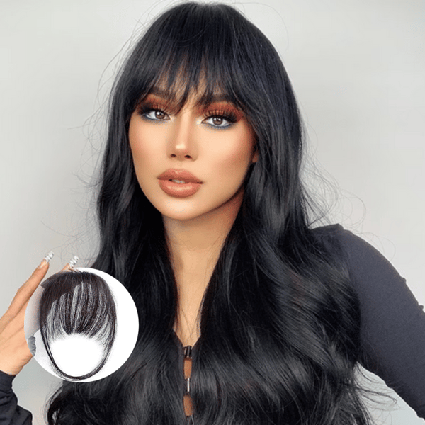 💖 Franges à clipser 100% extensions de cheveux authentiques franges aériennes