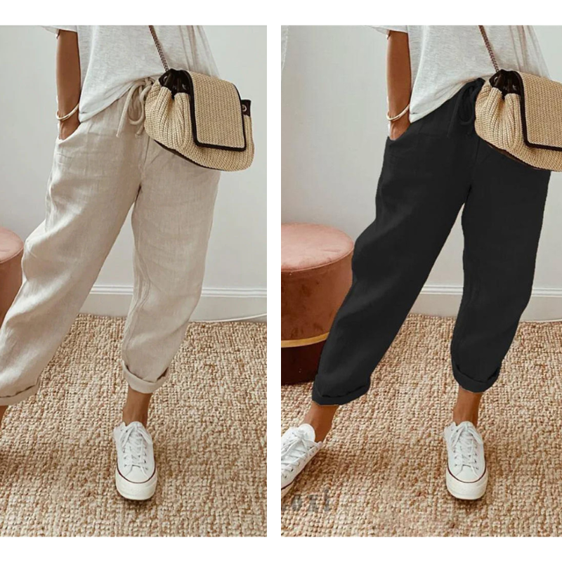 💕49% DE RÉDUCTION💕Pantalon décontracté en coton et lin pour femme