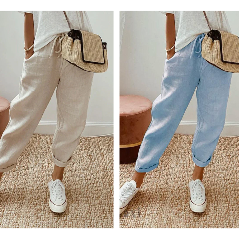 💕49% DE RÉDUCTION💕Pantalon décontracté en coton et lin pour femme