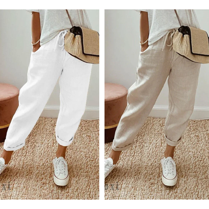 💕49% DE RÉDUCTION💕Pantalon décontracté en coton et lin pour femme