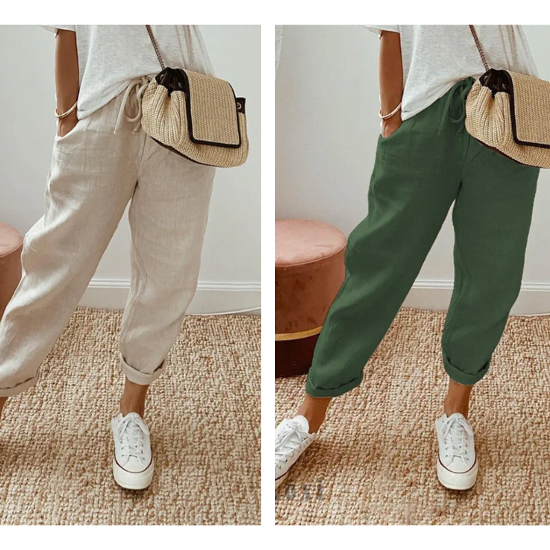 💕49% DE RÉDUCTION💕Pantalon décontracté en coton et lin pour femme