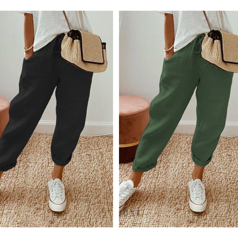 💕49% DE RÉDUCTION💕Pantalon décontracté en coton et lin pour femme