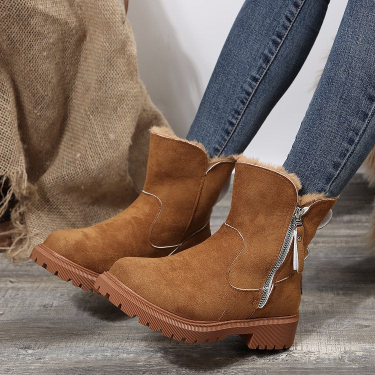 Bottes d'hiver en laine polaire pour femmes