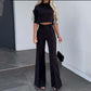 👚 Ensemble Femme Top Court & Pantalon Large – Élégant, Confortable & Tendance 👖