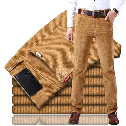 💝Deux pièces livraison gratuite💝Classic fit corduroy pantalon pour hommes（97% coton+ 3% spandex）