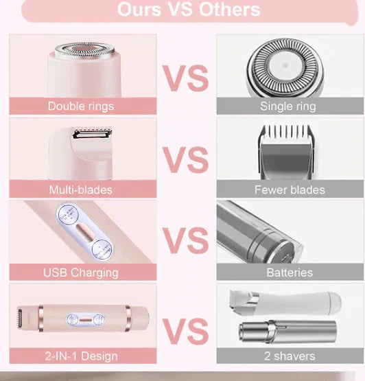 🔥Rasoir électrique sans fil 2 en 1 pour femmes