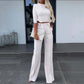 👚 Ensemble Femme Top Court & Pantalon Large – Élégant, Confortable & Tendance 👖