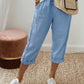 Pantalon d'été capri pour femme avec des détails en dentelle