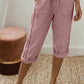 Pantalon d'été capri pour femme avec des détails en dentelle