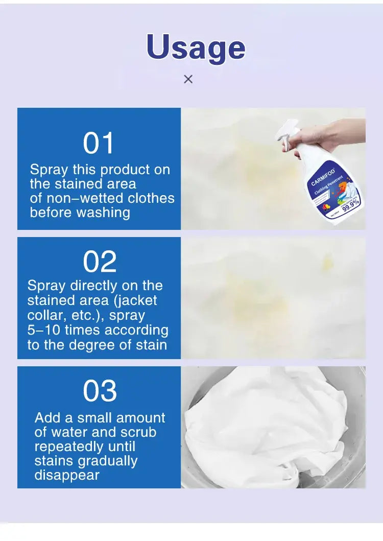 Spray détachant pour vêtements