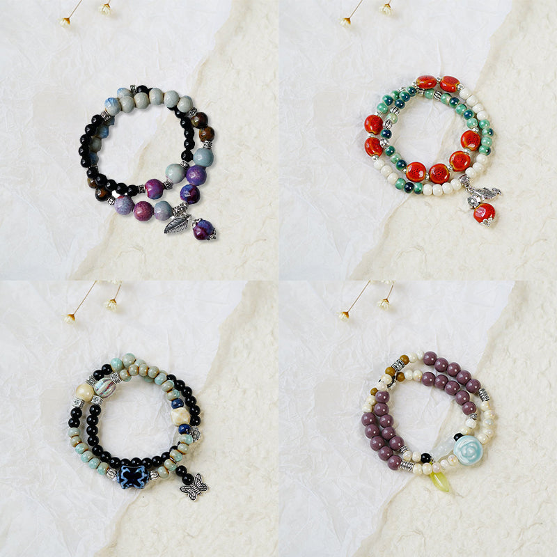 🔥Economisez jusqu'à [49%]!🤩 Bracelet vintage en perles de céramique