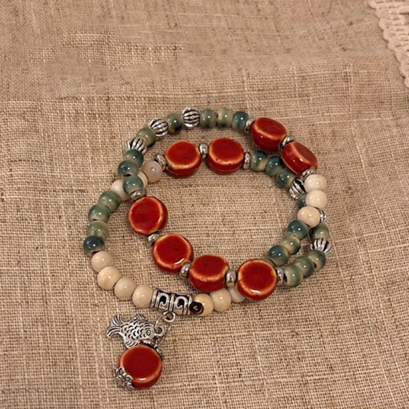 🔥Economisez jusqu'à [49%]!🤩 Bracelet vintage en perles de céramique
